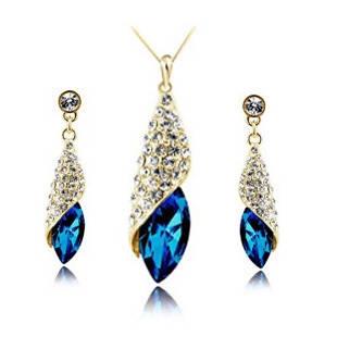 White Gold Plated Leaf Austrian Crystal Jewelry Swarovski element