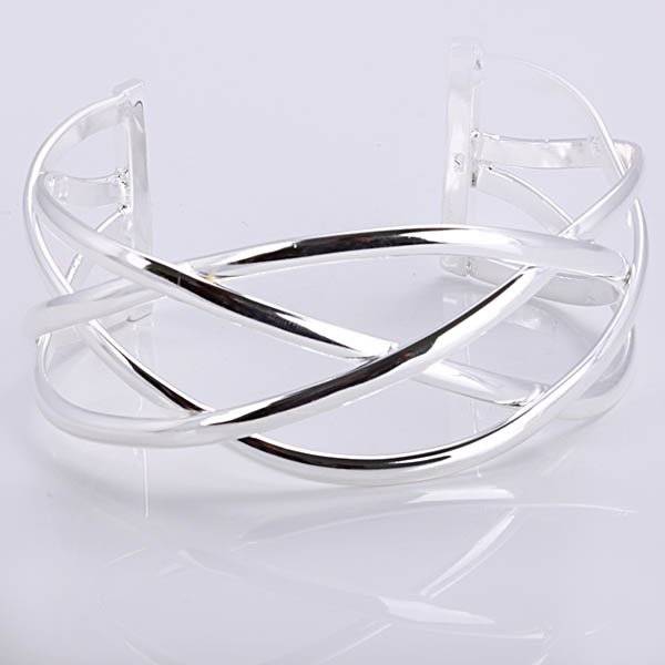 Genuine 925 Sterling Silver Cuff  "Cross" Bangle