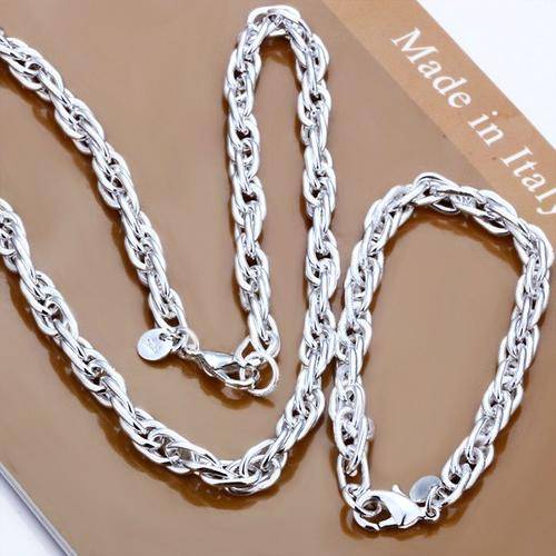 Silver Plated Necklace and Bracelet set