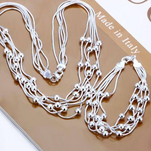 Silver Plated Necklace and Bracelet set