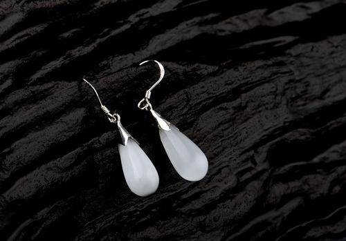Genuine 925 Sterling Silver Natural Cat's Eye Earing