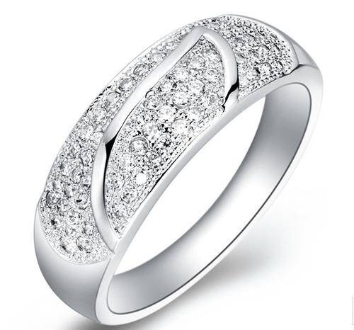 Genuine 925 Sterling Silver, White Gold Plated, Swarovski Chrystal