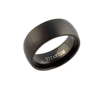 BLACK TITANIUM RING, 8mm Width