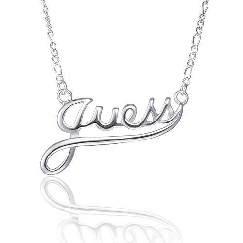 SILVER GUESS NECKLACE