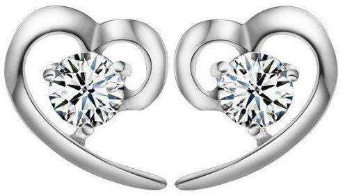 SILVER HEART SHAPED SMALL STUD EARRINGS