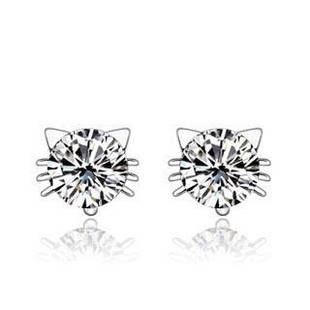 SMALL SILVER CRYSTAL STUD EARRINGS