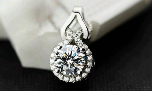 Silver necklace, Austrian crystal