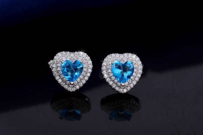 Heart Shaped Austrian Crystal Earrings