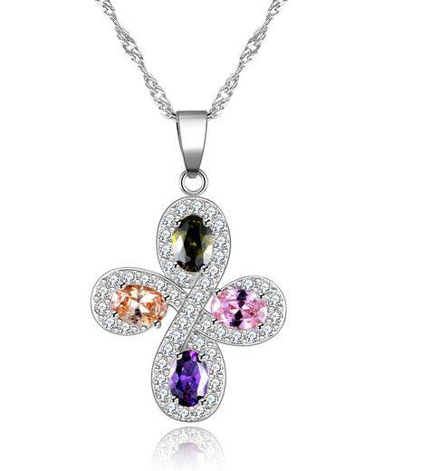 Austrian Crystal Fancy Cross Necklace