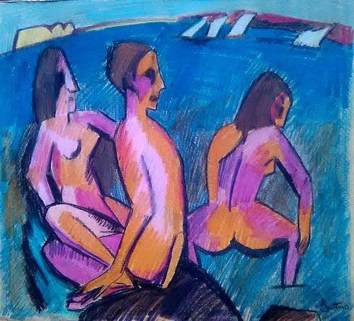 WALTER BATTISS ***Origional Acrylic/Pencil***circle of Irma Stern