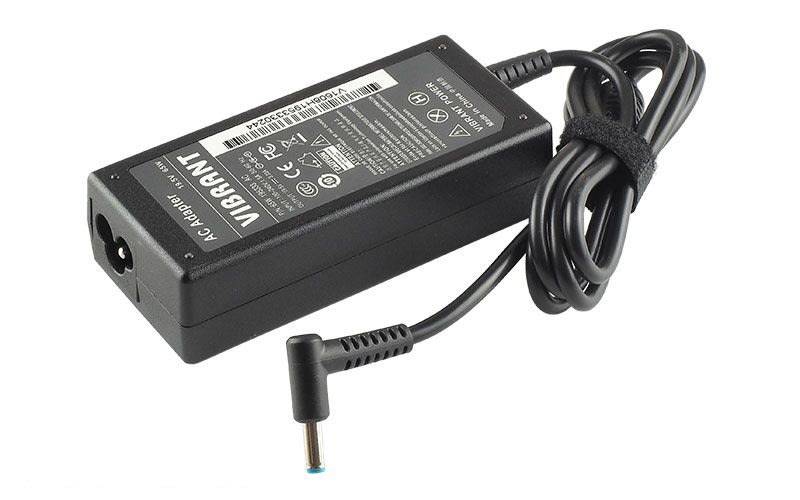 65W charger for HP. Pin Size: 4.5mm/3.0mm blue tip with middle pin