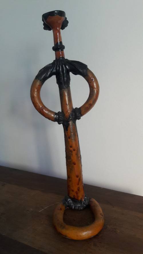 Stunning pair of unique shaped candle stick holders