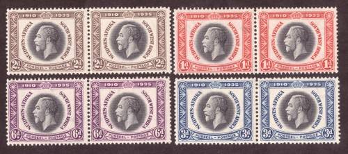 1935 SWA  [ NAMIBIA ] SACC 115-118  4 horizontal pairs  MNH