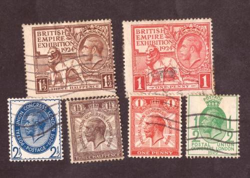George V GB 1924  British Empire Exhibition and PUC.