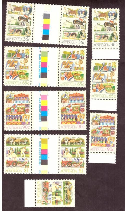 Australia .Scott cat 1019-1022. 1987 issue.  MNH. gutter