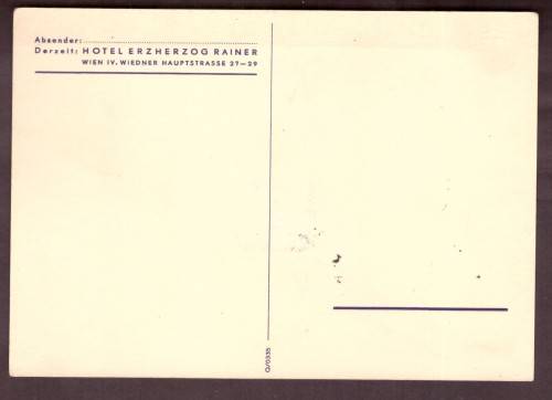 Germany. Post cart from Hotel Herzog in Wien. 29-3-1942 is Wehrmacht Day.6pf.stamp.
