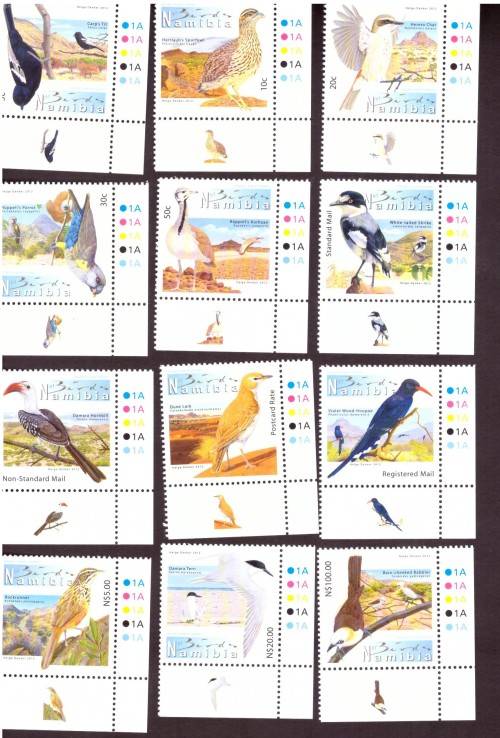 2012 NAMIBIA . Scott # 1224-1235. MNH corner stamps.