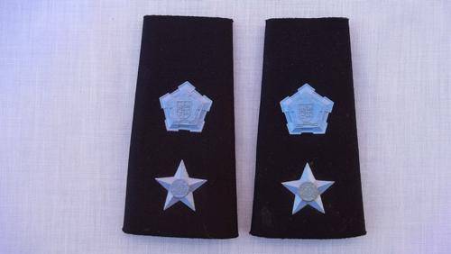 SAAF Kommandant Rubberised Ranks Blue On Black As Worn On Leather Jacket