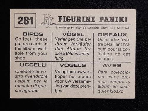 Figurine Panini Birds Sticker #281 (1979)