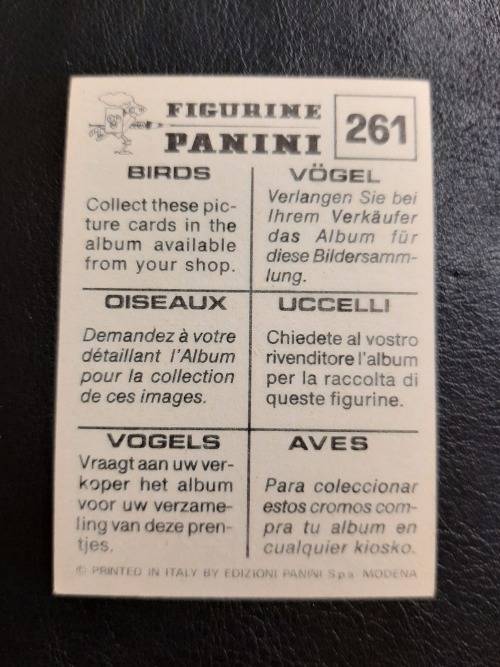 Figurine Panini Birds Sticker #261 (1979)