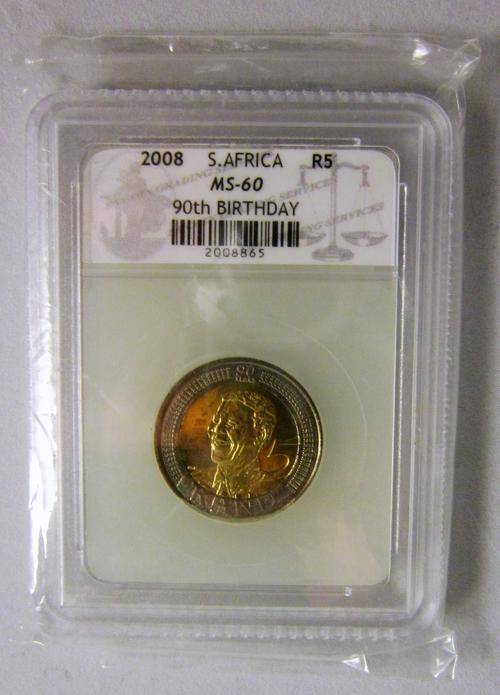 **MS60**SACGS - Nelson Mandela 2008, 90th Birthday R5***Extremely rare grade***