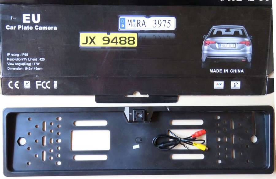 VEHICLE REAR-VIEW NUMBER-PLATE INTEGRAL CAMERA + 4.3 inch MONITOR + Cabling