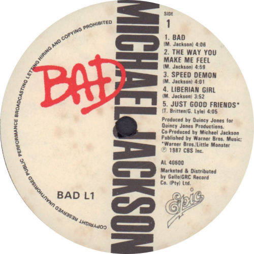 Michael Jackson - Bad - South African Gatefold Vinyl