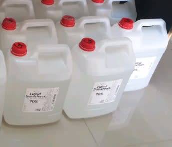 Hand sanitizers 5l 75% alcohol