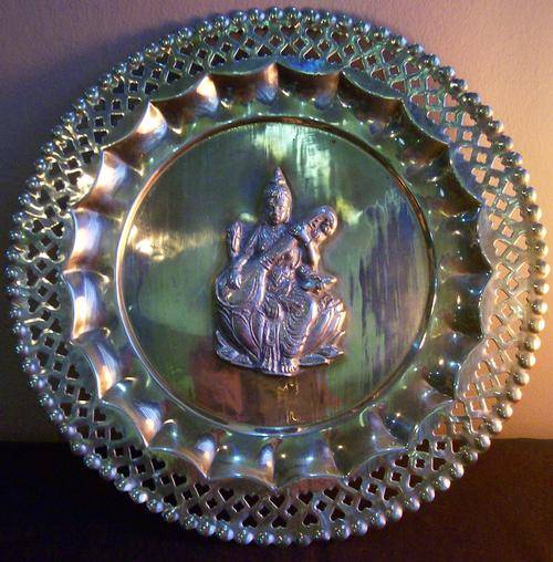 BEAUTIFUL LARGE SOLID BRASS EASTERN WALL PLATE