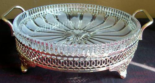 NICE OLD SERVING DISH WITH LOVELY STAND