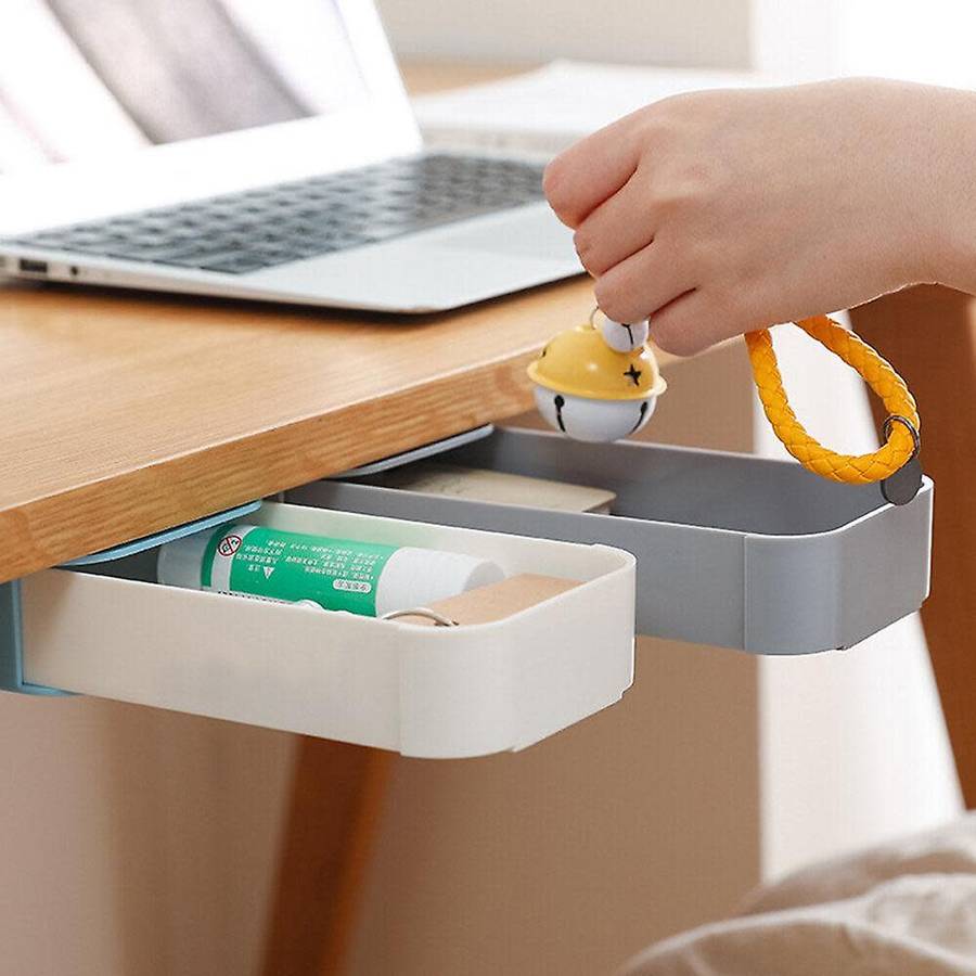 Hidden Holder / Desk Organizer / Memo Pen Stationery Storage Box Case Desk Drawer