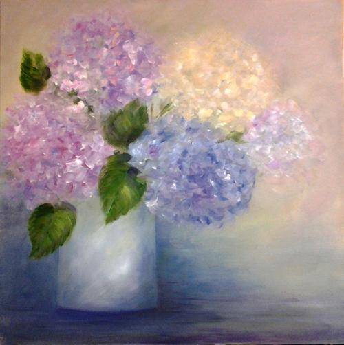 Hydrangeas  450mm x 450mm  Oil