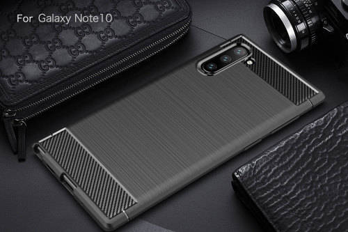 Carbon Fibre Silicone Gel Case Cover For Samsung Galaxy Note10