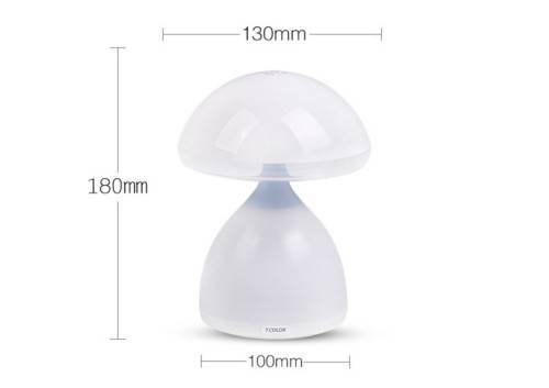 Rechargeable 7 Color Dimming Table LED Mushroom Lamp Touch Switch