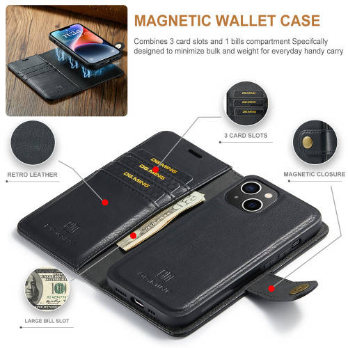 Wallet Compatible Case Leather Flip Cover For iPhone 14 Plus