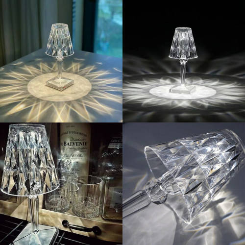 Crystal table lamp touch remote control nightstand lamp