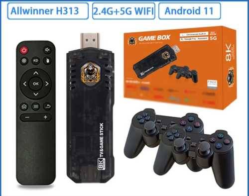 X8 HDMI Game Stick 8K Android TV Box android10 Wifi 2.4 & 5G 64GB Classic Games PS1 PSP GB GBA