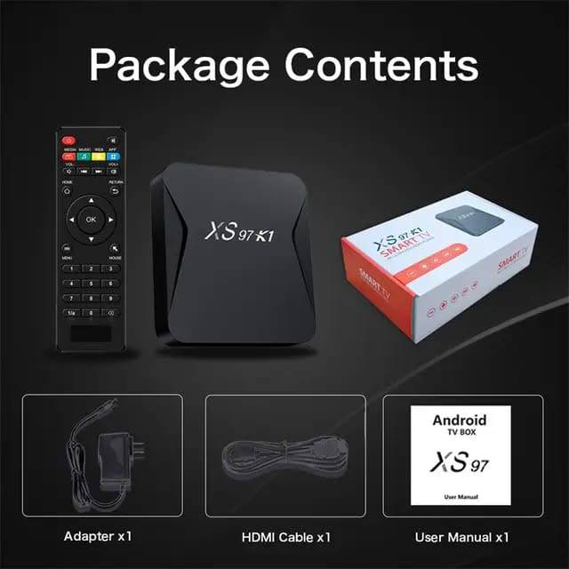 Xs97 K1 Android 10 4K TV Box 2GB Ram 16GB ROM Dual Wifi TV Box for Millo