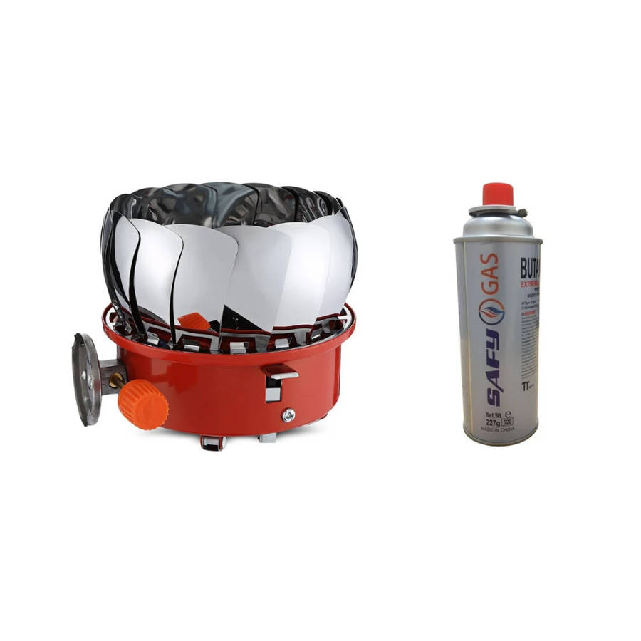 Safy - Windproof Camping Stove with 227G Butane Canister