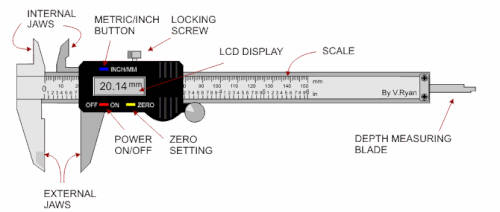 150mm Digital Caliper Metric Sae Digital Display
