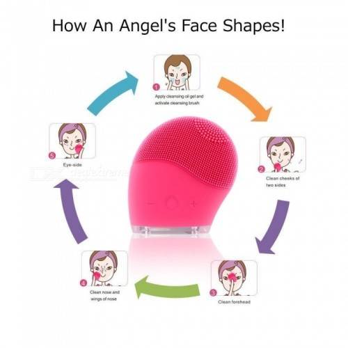 Electric Facial Cleanser, Vibratory Massage Silicone Brush Soft Pore Cleaning Tool