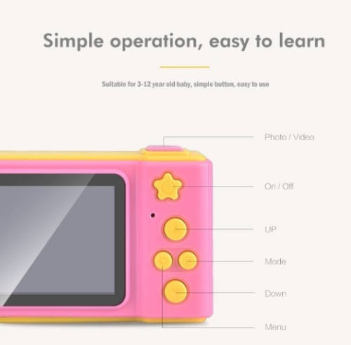 *Children's mini digital camera 2 inch cartoon cute game camera toy children's birthday gift bab