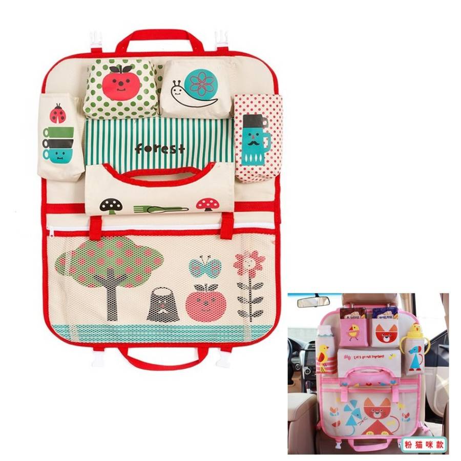 Cute Cartoon Kids Car Seat Back Bag Storage Organizer