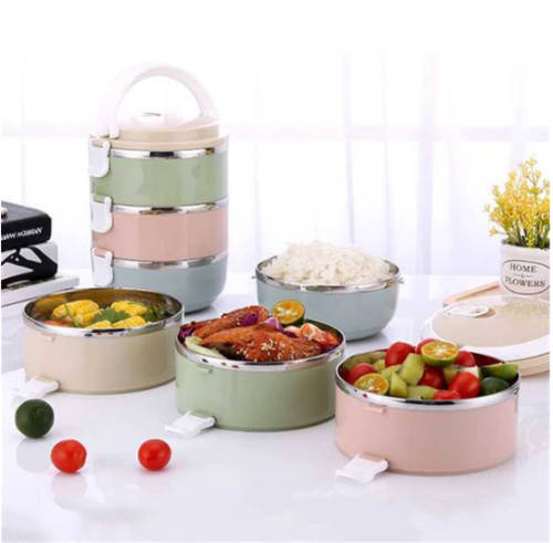 3 Layer stainless steel lunch box Lunch box set with lock lip