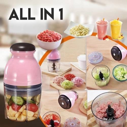 Multifunctional 4 Power Blade Press Blender Chop Dice Crush Grind Food Processor Capsule Cutter