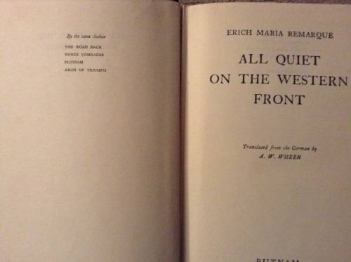 All Quiet on the Western Front by Erich Maria Remarque