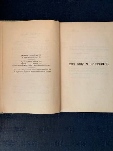 Origins of Species by C. Darwin, 1901 First Edition