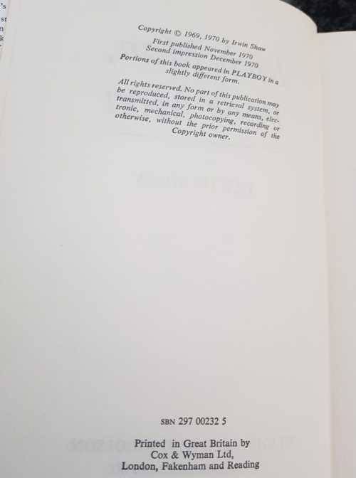 Rich Man, Poor Man, First Edition by Irwin Shaw.  Rare book !