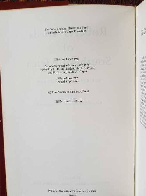 Roberts Birds of Southern Africa First Edition by Gordon Lindsay Maclean.