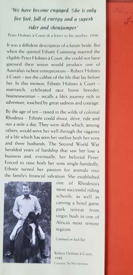 Ethnée Holmes À Court, Undaunted, The Autobiography. A remarkable story. A remarkable woman by Ruth